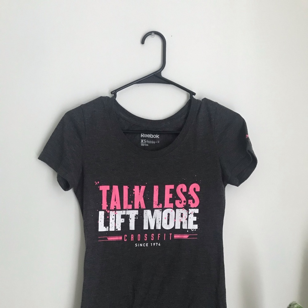Reebok “Talk less lift more” shirt